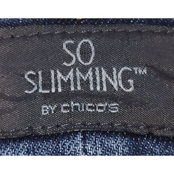 Chico's So Slimming Size .05 / Small Cropped Blue Denim Jean Medium Wash Stretch - Picture 4 of 12